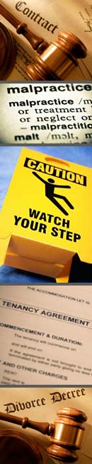 Contracts, wills, Malpractice, wrongful termination, Probate